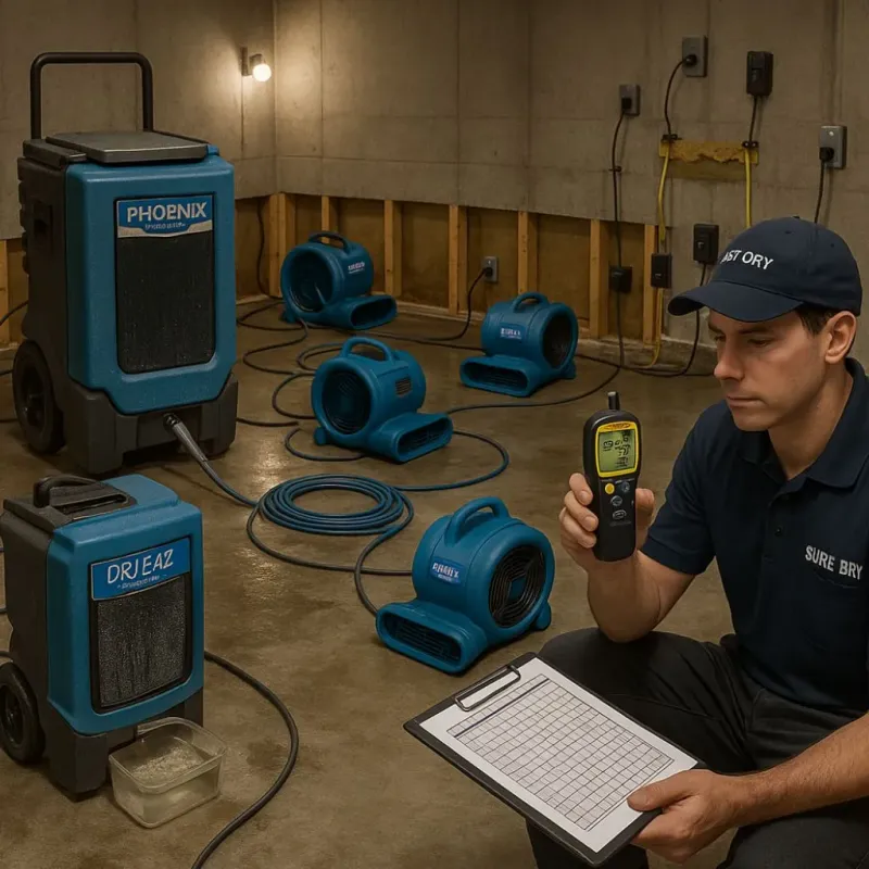 Structural Drying and Dehumidification process in Coushatta, LA
